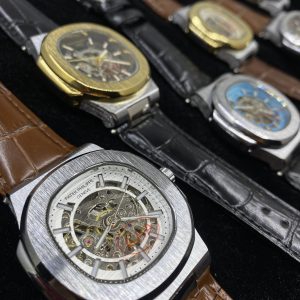 Nautilus Skeleton Style Automatic Watch – Premium Leather Edition