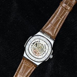 Alternative view of Nautilus Skeleton Style Automatic Watch – Premium Leather Edition