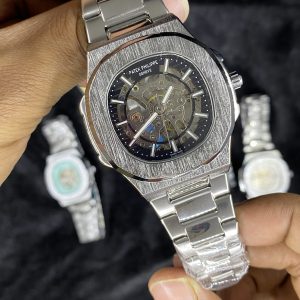 Alternative view of Nautilus Skeleton Style Automatic Watch – Premium Steel Chain Edition (42mm)