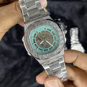 Nautilus Skeleton Style Automatic Watch – Premium Steel Chain Edition (42mm)