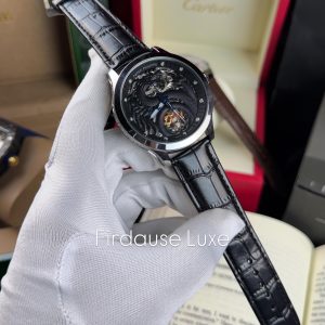 Alternative view of Patek Philippe Dragon Style Open-Heart Automatic Watch – Premium Leather Edition